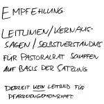 Pastoralrat Klausur 2016 Leitbild Empfehlung